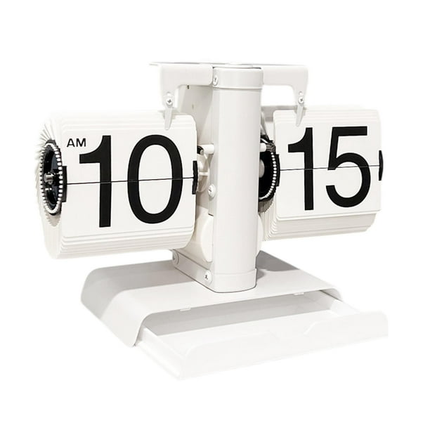 Reloj de escritorio abatible, mecánico, automático, con cambio de página, reloj digital abatible con números grandes para sala de estar