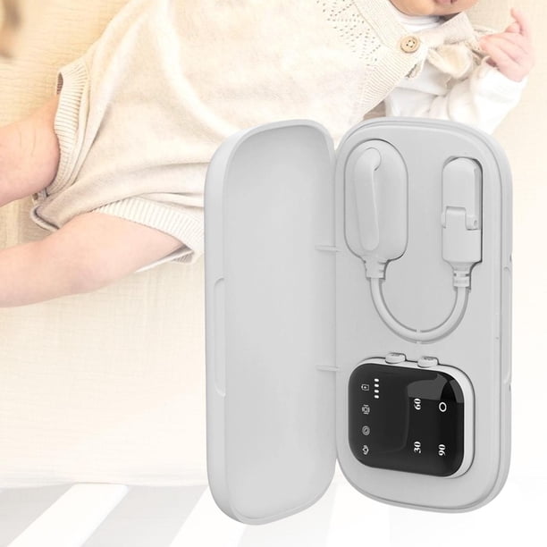 Alarma de enuresis inalámbrica para entrenamiento para ir al baño, portátil, recargable por USB, con receptor para personas mayores que superan Blanco