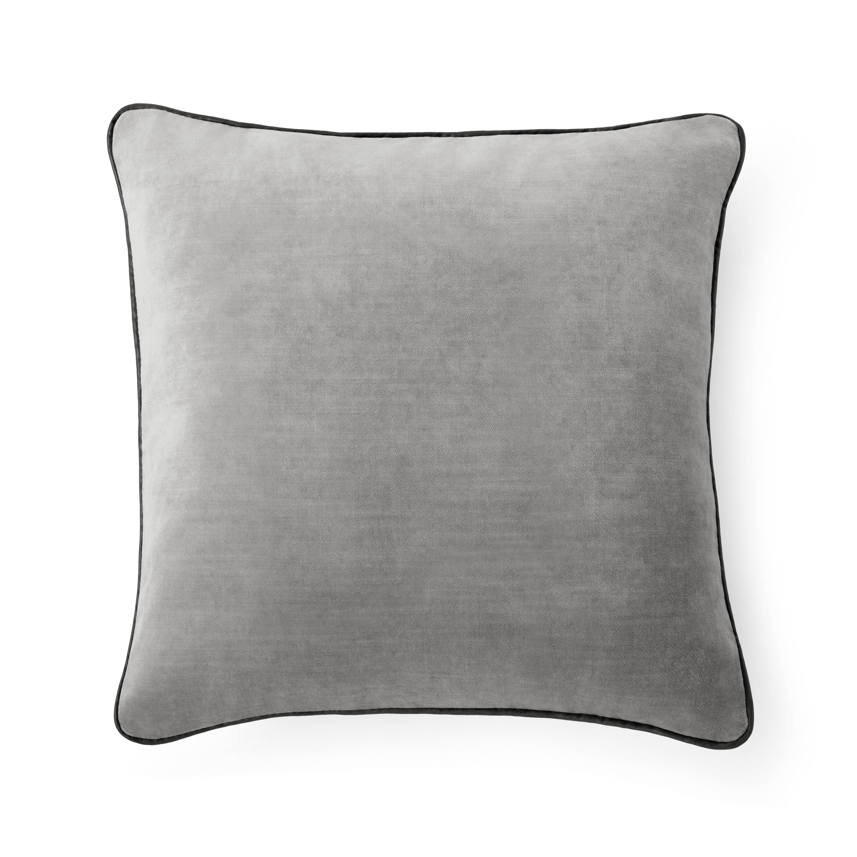 Mainstays 18" x 18" Black Velvet With Faux Leather Trim Polyester Decorative Pillow