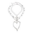 thumbnail image 5 of NICKSUN Y2k Large Hollow Heart Necklaces for Women, Big Chunky Heart Pendant Necklace Exaggerated Double Layered Hearts Gold/Silver Beaded Choker Necklace Dainty Statement Jewelry Gift, 5 of 6