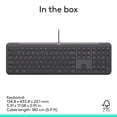 thumbnail image 2 of Logitech Signature Slim Wired K620 for Business, Full-Size Keyboard, USB-C Plug-and-Play, Laptop-Style, Scissor Keys, Windows/Mac/Chrome/PC/laptops -, 2 of 8