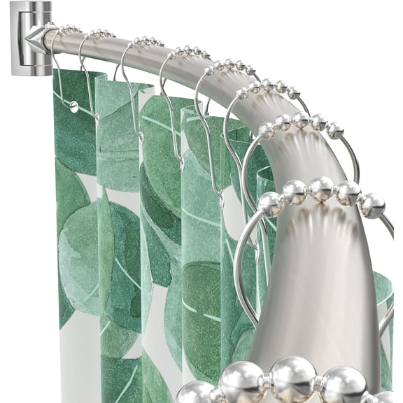 Adjustable Arched Curved Shower Curtain Rod Rustproof Expandable Aluminum Metal Shower Rod 38-72 Inches Telescoping Design Exquisite Customizable for Bathroom,Need To Drill,Brushed Nickel