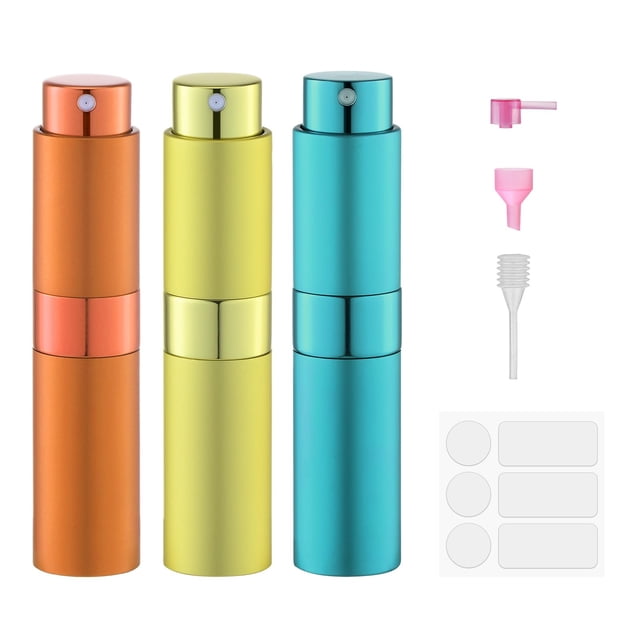 Atomizador de perfume Fusupak, botella de viaje recargable de 8 ml, naranja