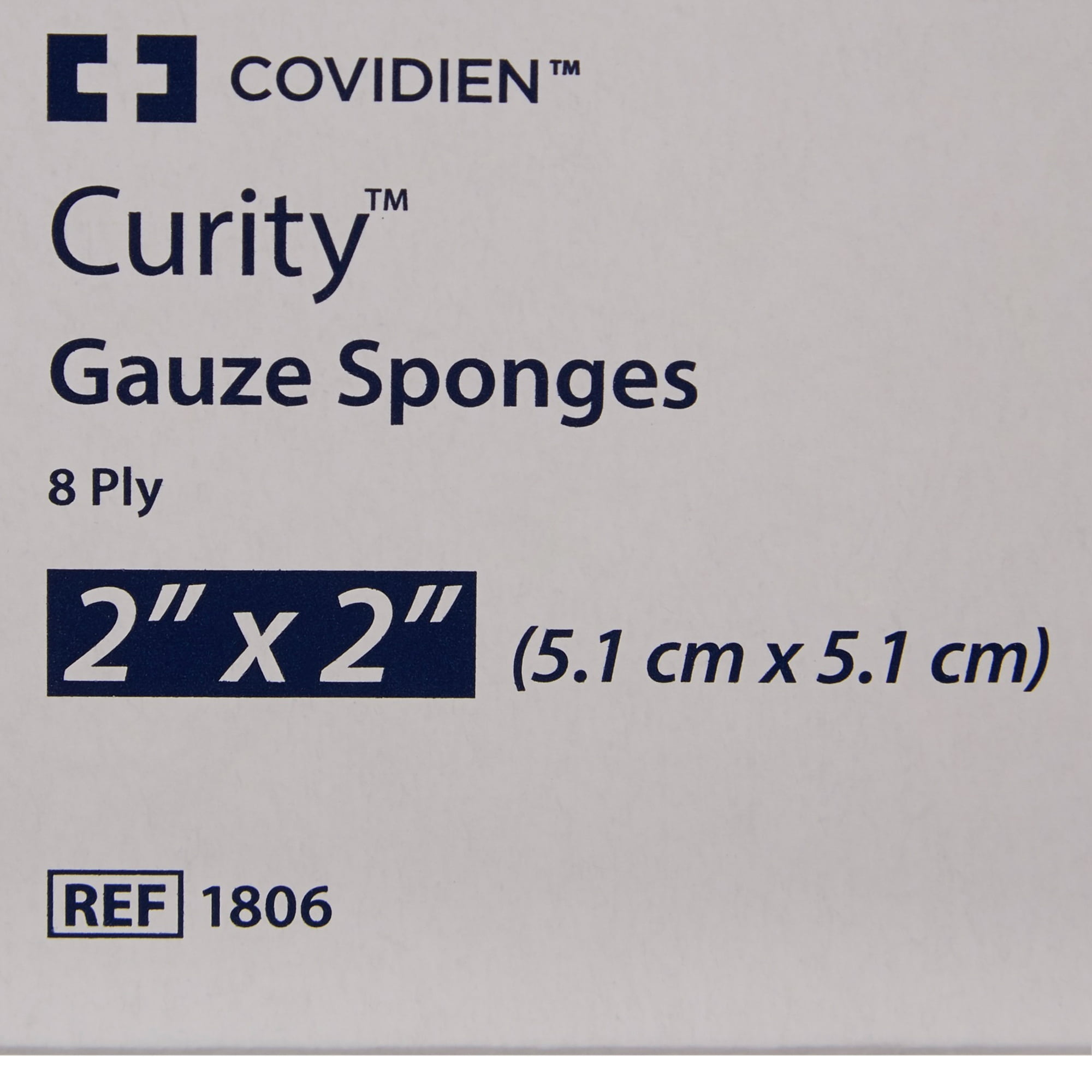 Curity Square USP Type VII Sterile 8-Ply Gauze Sponges, 2" x 2", 2 per Pack, 1500 Packs, 3000 Total