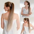 thumbnail image 1 of Coleta de pelo sintético para mujer, postizo largo y liso, color rubio, Natural, resistente al calor, ideal para fiesta diaria, 1 of 4