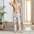 thumbnail image 2 of Pofeuu Paris Print Men's Pajama Pants, Soft Lounge Pajama Pants with big pockets for Men Plaid Pj Bottoms-, 2 of 6