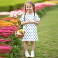 thumbnail image 6 of Cute Midi Dresses for Girls Size 3-12 Toddlers Kids Trendy Star-Printed Short Sleeve Crewneck Pullover Comfort Hawaiian Beach Dress, 6 of 8
