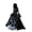 Black, variant on Dark Mage Hooded Robe for Women Halloween Witch Costume with Flared Sleeves & Fitted Bodice, Gothic Stage Performance Gown for Cosplay Party Black L