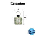 thumbnail image 5 of Letter G Initial Monogram Frame Leaf Faux Leather Square Keychain, 5 of 7