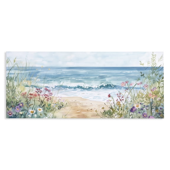 Stupell Industries Wildflower Seascape Beach Canvas Wall Art, design by Heidi Kuntz