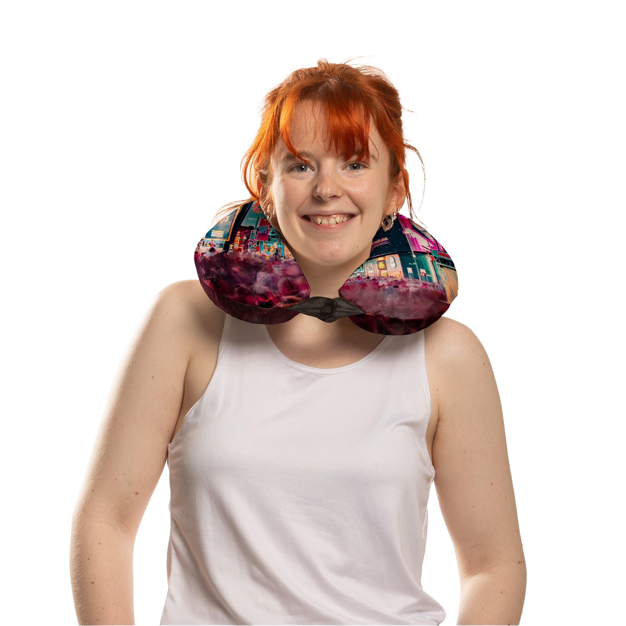 Travel Neck Pillow, 14x12, Polyester Cover, Pillow Insert, Machine Washable Cover, Unsex, 0.64lbs.