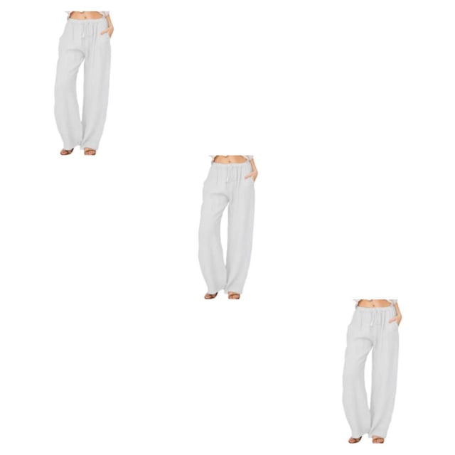 Minnieouse Manténgase a la moda y cómodo con estos pantalones sueltos para mujer Tiempo libre Pantalones casuales para mujer diario Blanco XL Type1 NO1