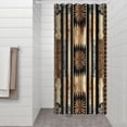 thumbnail image 2 of Boho Retro Flower Abstract Black Strip Shower Curtain Waterproof Washable Polyester Bathroom Shower Curtain Sets Decor Beautiful Bath Decor 36" W X 72" L with 7 Hooks, 2 of 4