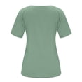 thumbnail image 5 of GEWSEY Womens T Shirts Basic V Neck Tee Loose Fit Casual Short Sleeve Summer Tops (Light Green, XL), 5 of 7