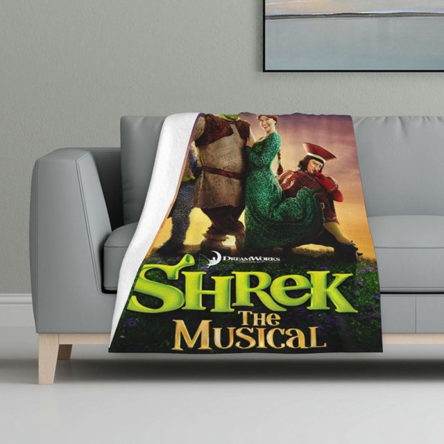 Manta con estampado multicolor, manta de franela súper suave, ligera y esponjosa, manta de cama de felpa Shrek The Musical