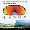 thumbnail image 5 of LINVO Polarized Sport Shield Orange Mirrored Wraparound Cycling Fishing Sunglasses for Men Women UV 400 Shades, 5 of 7