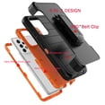 thumbnail image 3 of Galaxy A53 5G 2022 Case, Built-in Screen Protector Case with Belt Clip Holster Heavy Duty Rugged Shockproof Full Body Protection Kickstand Cover -Orange, 3 of 8