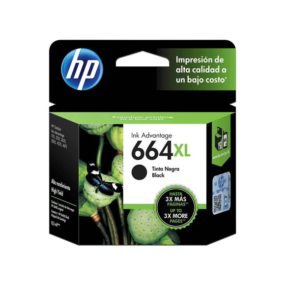 Cartucho de Tinta HP 664XL Negra Original F6V31AL