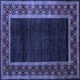 thumbnail image 1 of Ahgly Company Machine Washable Indoor Square Abstract Blue Modern Area Rugs, 8' Square, 1 of 4