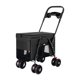 thumbnail image 4 of Cochecito para mascotas, cochecito para perros, plegable, suministros para mascotas, transportín grande para gatitos, carrito Negro, 4 of 9
