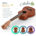 thumbnail image 3 of Pyle Solid Wood Mahogany Soprano Ukulele W/ Dark Brown Body & Neck, Walnut Fingerboard & Bridge, 3 of 7