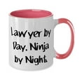 thumbnail image 2 of New Lawyer Two Tone 11oz Mug, Lawyer by Day. Ninja by Night, Present For Men Women, Unique Idea Gifts From Colleagues, Gag gift for lawyer, Funny lawyer birthday gifts, Unique lawyer birthday gifts,, 2 of 2