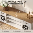 thumbnail image 2 of LEGAHOME TV Stand for 70 Inch TV, Modern Farmhouse TV Stand with Barn Door, 2 Drawers and 2 Storage Cabinets, Wooden Television Media Console, White, 2 of 7