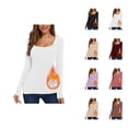thumbnail image 1 of Womens Long Sleeve Shirts 2026 Fall Winter Basic Square Neck Slim Fit Breathable Undershirt T Shirt, 1 of 7