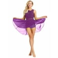 thumbnail image 2 of YiZYiF Womens Asymmetrical Mesh Ballet Dance Maxi Dress with Built-In Leotard Ballerina Lyrical Dance Costume, 2 of 7