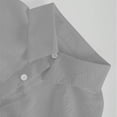 thumbnail image 5 of Women's Casual Blouse Baeitkot Women's Solid Color Long Sleeve Button-Front Linen Shirt with Classic Collar Casual Blouse Gray L, 5 of 9