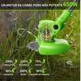 thumbnail image 3 of Desbrozadora Electrica Inalámbrica Portátil Podadoras Pasto Verde, 3 of 5