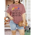 thumbnail image 5 of XCHQRTI Women Plus Size Hocus Pocus Shirt Graphic Halloween Casual Letter T-Shirt Short Sleeve Quote Funny Saying Top Tees, 5 of 7