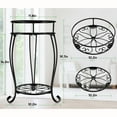 thumbnail image 2 of 2 Tier Plant Stand,  Tall Metal Potted Holder Rack,Indoor Outdoor Multiple Flower Pot Shelf Rustproof Iron Garden Container for Garden Patio Living Room Corner Balcony, Black, 2 of 6