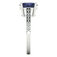 thumbnail image 3 of 2.21 ct Oval Cut Simulated Blue Sapphire Solitaire with Simulated Diamond Accents 18K White Gold Womens Engagement Ring, 3 of 5