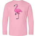 thumbnail image 3 of Inktastic Ladylike Flamingo Long Sleeve Youth T-Shirt, 3 of 5