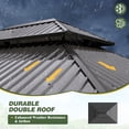thumbnail image 7 of Howsvn 12‘ x 14’ Outdoor Gazebo with Double Roof, Aluminum Frame, Screen Netting & Privacy Curtains, Pre-installed Hooks for Fan/Light, 7 of 7