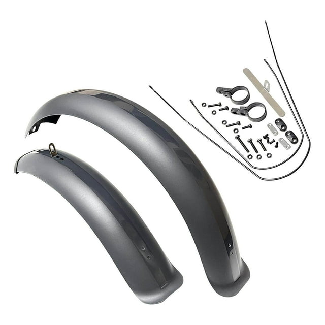 kurtrusly Bike Mudguard Front Rear Set Components for Mountain Bike Traveling Outdoor Gray