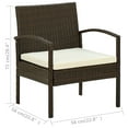 thumbnail image 4 of vidaXL Garden Chair with Cushion Poly Rattan Brown, 4 of 5