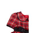 thumbnail image 3 of Baby Girls Princess Dress, Infant Red Plaid Pattern Short Sleeve Ruffled Collar Skirt with Bow Knot Waistband, 0-5 Years, 3 of 5