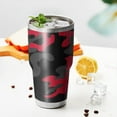 thumbnail image 3 of 30oz Red Black Camo Classic Pattern Tumblers Stainless Steel Tumbler with Lid and Straw,Vacuum Insulated Double Wall Travel Tumbler Cups Mug with Cleaning Brush for Coffee,Tea, 3 of 7