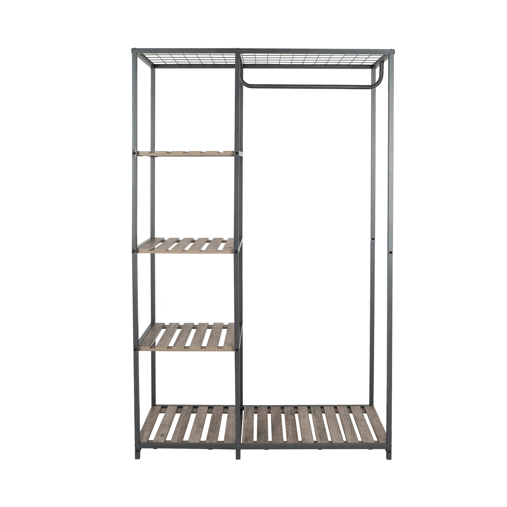 (3 pack) Better Homes & Gardens Farmhouse Gray Wood and Metal Garment Clothes Rack