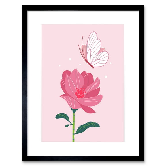 Magic Garden Butterfly Flower Framed Wall Art Print
