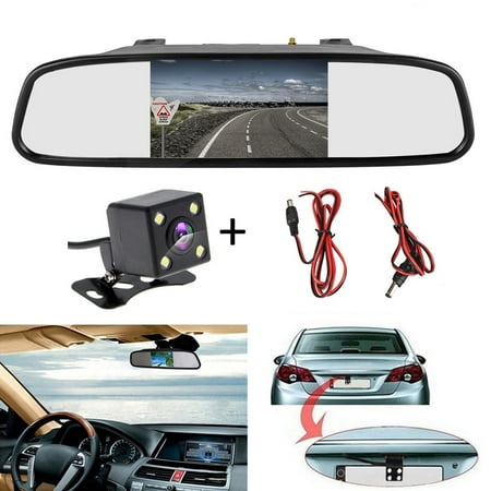 Wireless car vehicle spare camera and monitor parking assist system, Ir night vision waterproof rear view camera + 4.3 inch high definition display for RV car