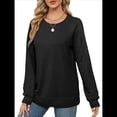 thumbnail image 3 of Sudaderas para Mujer, Suéteres de Cuello Redondo con Mangas de Punto , Moda 2025 Negro M, 3 of 8