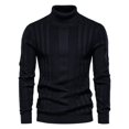 thumbnail image 1 of WOLLED For Men High Collar Knitted Top Fall Winter Sweater Comfort-Fit Plain Solid Pullover, 1 of 7