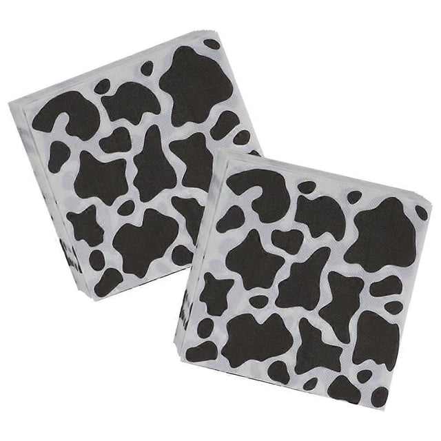 80 Pack Cow Print Decorative Napkins for Birthday Parties – Bright Colors, Delicate Printing, Banquet Table Decor