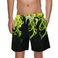 thumbnail image 2 of Jinhomg Fashion Summer Shorts for Men Novelty Fancy 3D Fire Graphic Beach Shorts Casual Comfy Elastic Drawstring Waist Shorts with Pockets 2025 Vacation Shorts Yellow L, 2 of 5