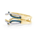 thumbnail image 3 of Blue & White Cubic Zirconia Guard Wrap Ring In 14k Yellow Gold Over Sterling Silver, Ring Size-7, 3 of 8