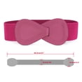 thumbnail image 3 of Cinturón de cintura Elástica para Mujer Cinturones de Vestir Elásticos de Cuero Sintético en forma de 8 Amarillo y rosa rojo 68.6cm/27 Allegra K, 3 of 7
