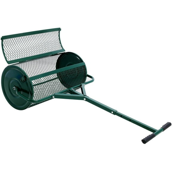 Barara King Peat Moss Spreader, Spreader for Lawn and Garden,Peat Moss Spreader 24inch,Compost Spreader Metal Mesh,T shaped Handle for planting seeding